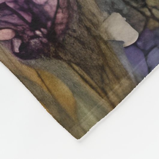 Een  gemberkat in een lavendelveld fleece deken (Hoek)