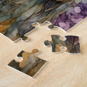 Een  gemberkat in een lavendelveld legpuzzel (Zijkant)