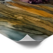 Een  gemberkat in een lavendelveld poster (Hoek)