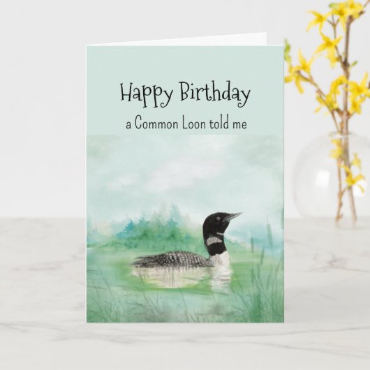 Een gemeenschappelijke Loon Persoonlijkheid Verjaa Kaart (Gele Bloem)