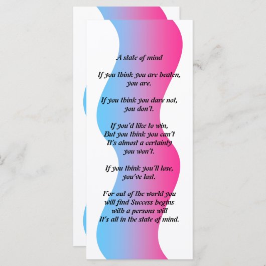 Een gemoedsrackkaart (Voorkant / Achterkant)