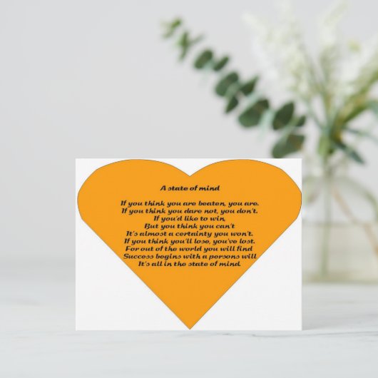 Een gemoedstoestand briefkaart (Staand voorkant)