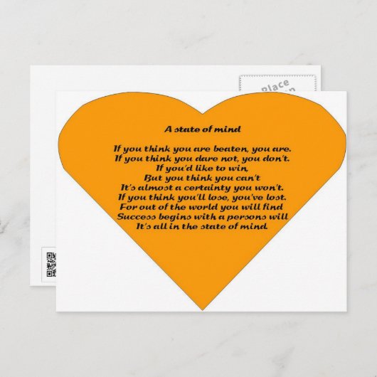 Een gemoedstoestand briefkaart (Voorkant / Achterkant)