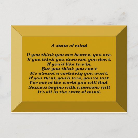 Een gemoedstoestand briefkaart (Voorkant)