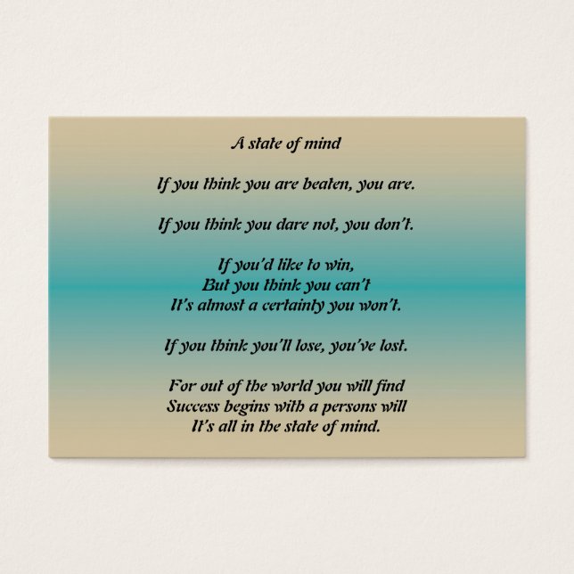 Een gemoedstoestand visitekaartjes (Voorkant)