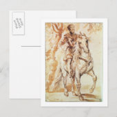 Een gemonteerde Knight in Armor (pen en inkt op pa Briefkaart (Voorkant / Achterkant)