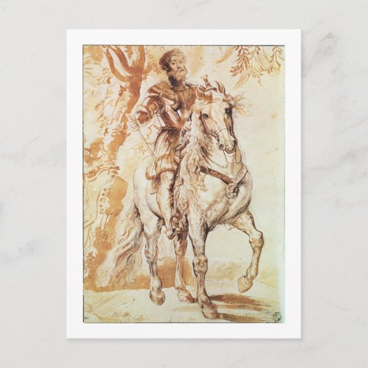 Een gemonteerde Knight in Armor (pen en inkt op pa Briefkaart (Voorkant)