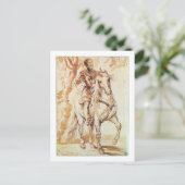 Een gemonteerde Knight in Armor (pen en inkt op pa Briefkaart (Staand voorkant)