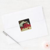 Een gemorste zak kersen vierkante sticker (Envelop)