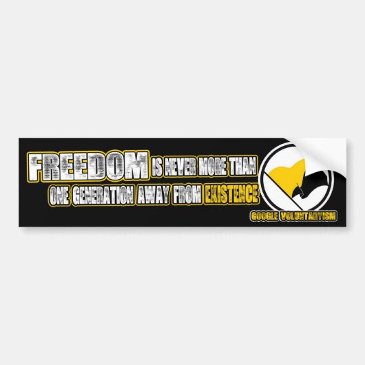 ÉÉN GENERATIE AFGELOPEN BUMPERSTICKER (Voorkant)