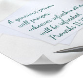 "Een genereuze persoon zal overweldigen" Proverbs  Poster (Hoek)