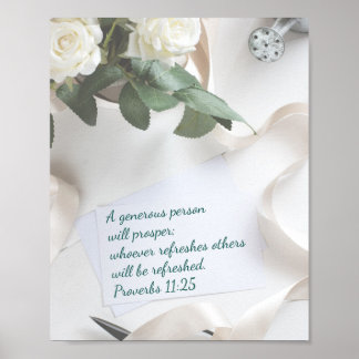 "Een genereuze persoon zal overweldigen" Proverbs  Poster