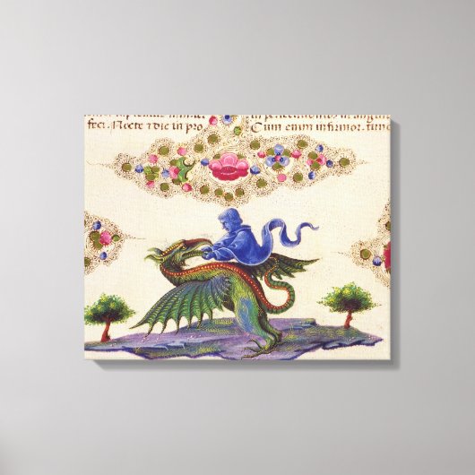 Een Genie en een Winged Monster Canvas Afdruk (Voorkant)