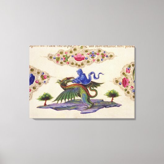 Een Genie en een Winged Monster Canvas Afdruk (Voorkant)