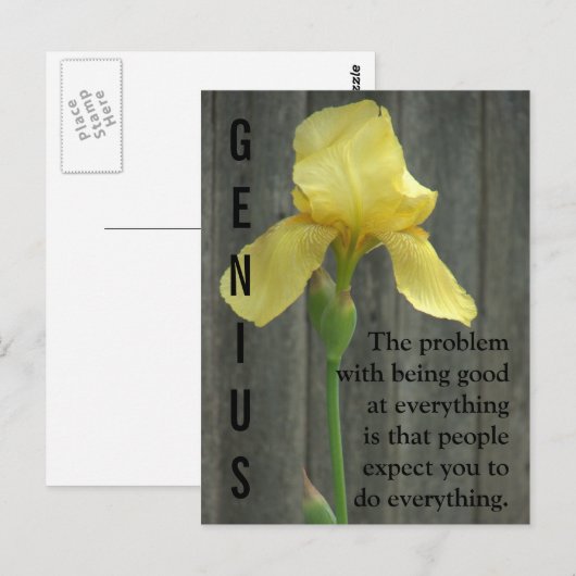 Een genie zijn is hard werken briefkaart (Voorkant / Achterkant)