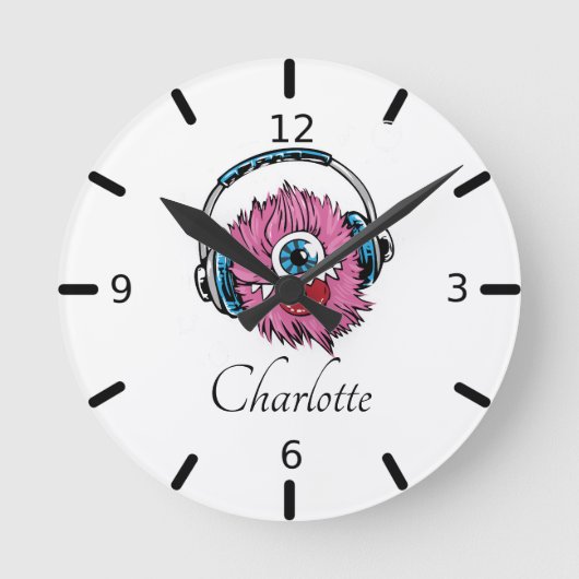 Een geogd Monster Ronde Klok (Voorkant)