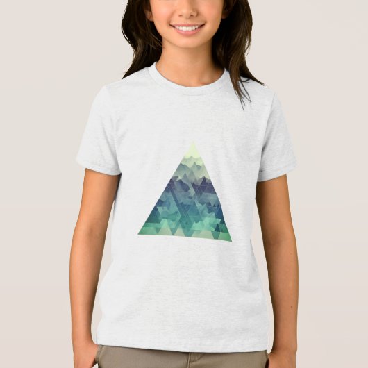 Een geometrisch driehoekig berglandschap Tri-Blend shirt (Voorkant)