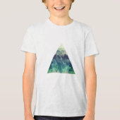 Een geometrisch driehoekig berglandschap Tri-Blend shirt (Voorkant)