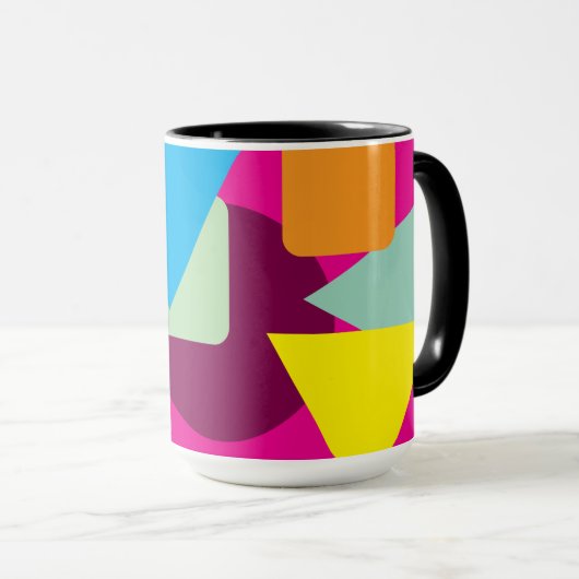 Een geometrisch ontwerp in retrostijl mok (Voorkant rechts)