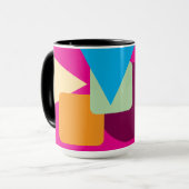 Een geometrisch ontwerp in retrostijl mok (Voorkant links)