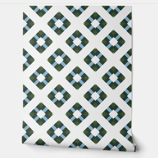 Een geometrisch patroon in Natuur-geïnspireerde kl Behang (Afrollen)