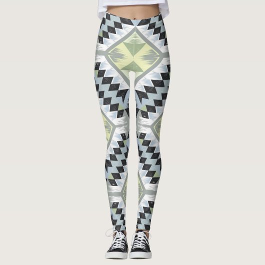 een geometrisch patroon leggings (Voorkant)