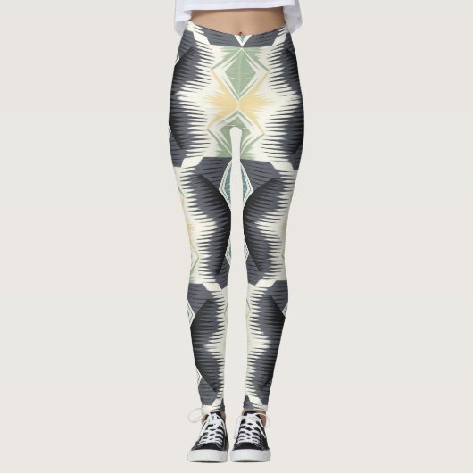 een geometrisch patroon leggings (Voorkant)