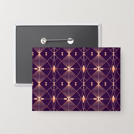 Een geometrisch patroon met diamantvormen button (Voorkant / Achterkant)