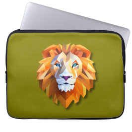 Een geometrische leeuw laptophoes laptop sleeve