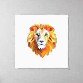 Een geometrische leeuw namaak canvasprint canvas afdruk