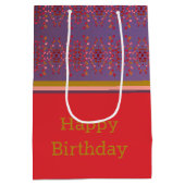 Een gepatterde papiertas met fijne verjaardag medium cadeauzakje (Achterkant)