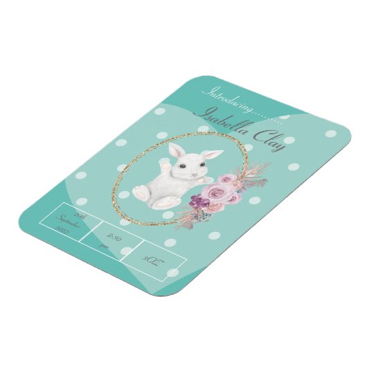 EEN GEPERSONALISEERD GEBOORTEANNOUNCEMENT FOTO MAG MAGNEET (Linkerzijde)