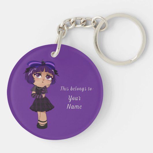 Een Gepersonaliseerd Sleutelhanger met Schattigee  (Achterkant)