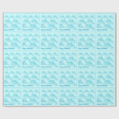 Een gepersonaliseerde blauwe dolfijnen Happy Birth Cadeaupapier (Vlak)