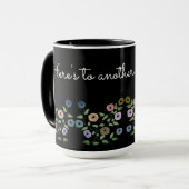 Een gepersonaliseerde bloemige Mok met zwart (Voorkant links)