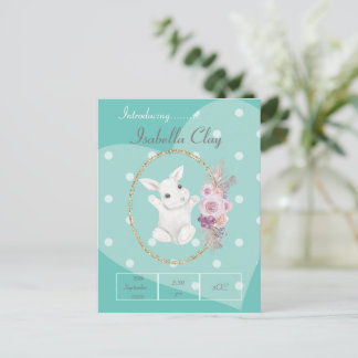 EEN GEpersonaliseerde GEBOORTEAANKONDIGINGSPOSTKAA Briefkaart