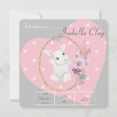 EEN GEPERSONALISEERDE GEBOORTEANNOUNCEMENT FLAT-KA (Voorkant)