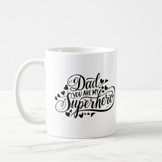 Een gepersonaliseerde Jij bent mijn Hero Pap Mok (Links)