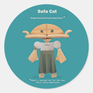 EEN GEREDDE KAT ADOPTEREN! RONDE STICKER