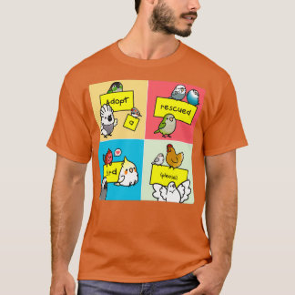 Een geredde vogel aannemen t-shirt