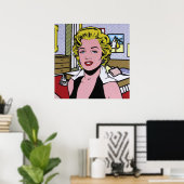 Een gerenoveerde en vectoriseerde Marilyn pop kuns Poster (Thuiskantoor)