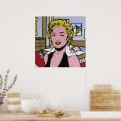 Een gerenoveerde en vectoriseerde Marilyn pop kuns Poster (Keuken)