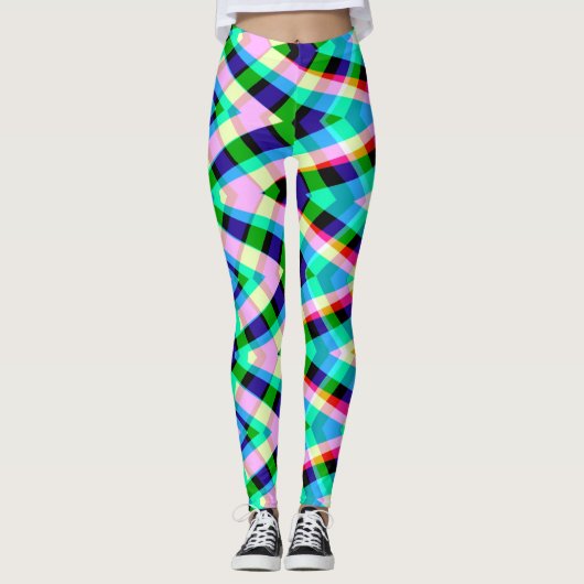 Een geruit patroon "Ratti_Creative_Arts" Leggings (Voorkant)