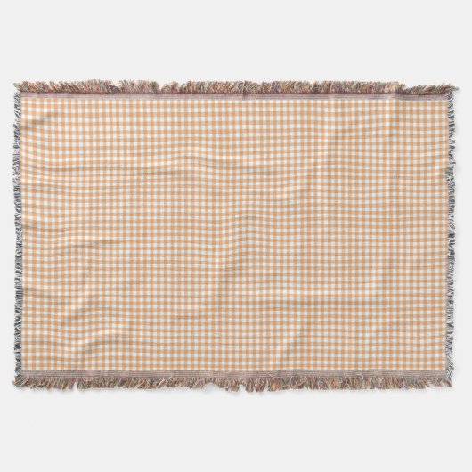 Een geruite gingham deken in beige tinten  (Voorkant)