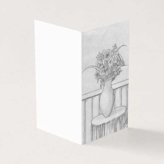 Een geschenk van bloemen kaart (Buitenkant)