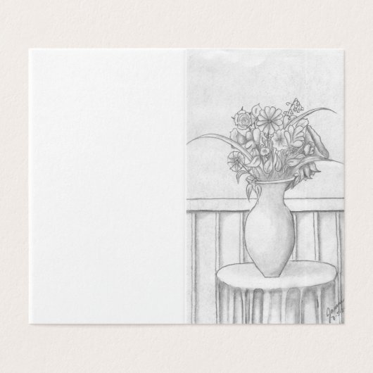 Een geschenk van bloemen kaart (Buitenkant ongevouwen)