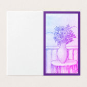 Een geschenk van bloemen - paars kaart (Buitenkant ongevouwen)