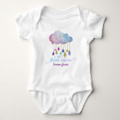 Een geschenk van boven regenboog wolk & gouden bab romper (Voorkant)