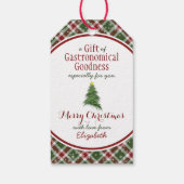 "een geschenk van gastronomische goedheid" Kerstmi Cadeaulabel (Achterkant)