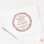"een geschenk van gastronomische goedheid" rode ke ronde sticker (Envelop)